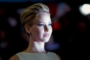 Jennifer Lawrence at the premiere of the film “The Hunger Games: Catching Fire” in London on Nov. 11, 2013. (AFP/Getty Images)