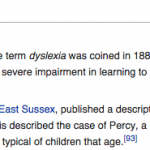 Editing the Dyslexia Wikipedia Page